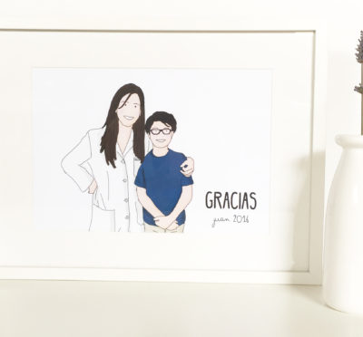 retrato ilustrado la tortuguita blanca