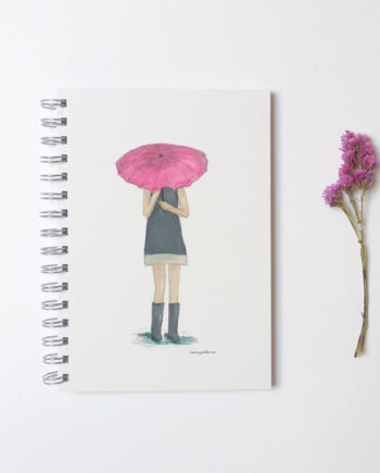 cuaderno chica paraguas