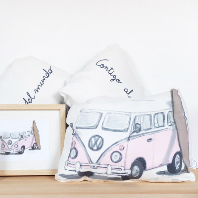 cojín furgo rosa
