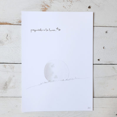 Lámina Moon, pregúntale a la luna de La Tortuguita Blanca
