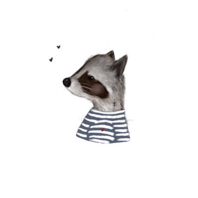 Baby mapache marinero