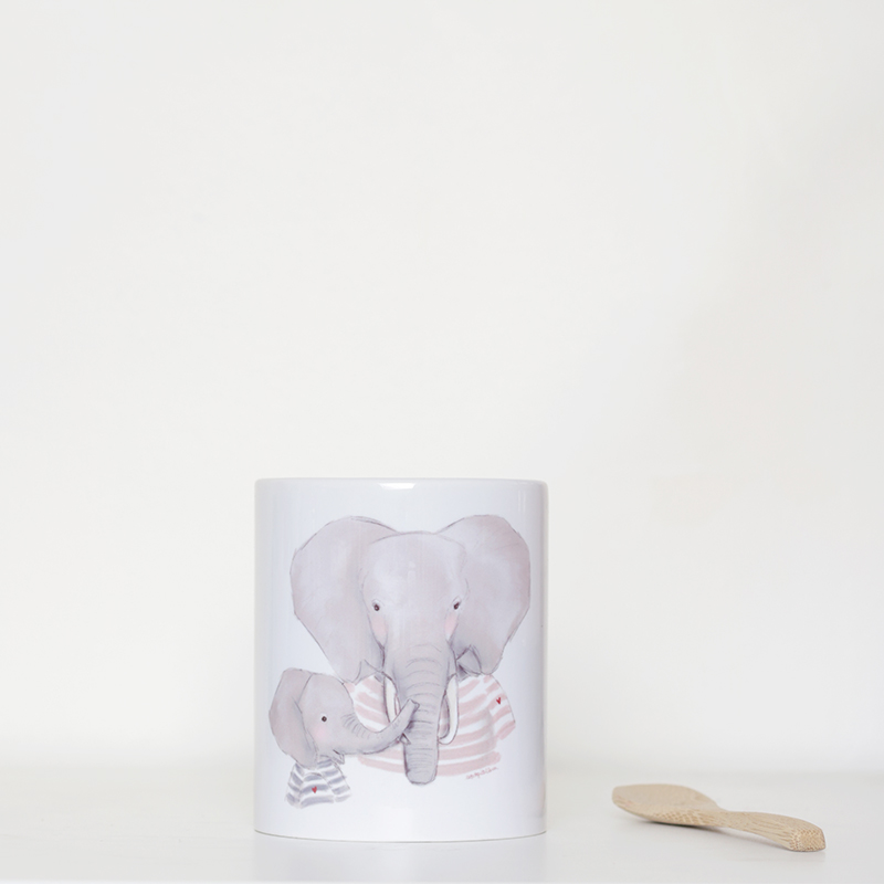 taza mama elefante y elefantito
