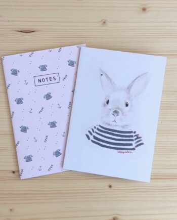set 2 libretas conejito Otto marinero