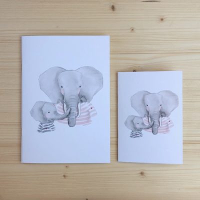 libreta mamá elefante y elefantito marineros