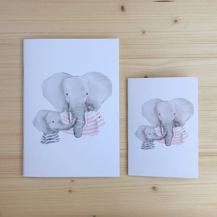 libreta mamá elefante y elefantito marineros