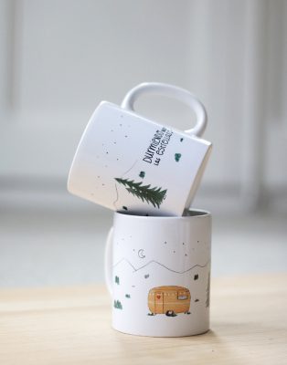 TAZA CERAMICA CARAVANA MOSTAZA