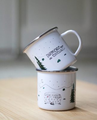 taza metal caravana lunares