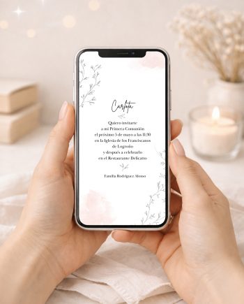 Invitación DIGITAL de Comunión. Modelo BLOSSOM.