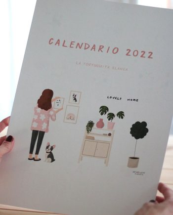 calendario anual 2022 ilustrado. Una página. Vista general ideal para planificar todo el año.