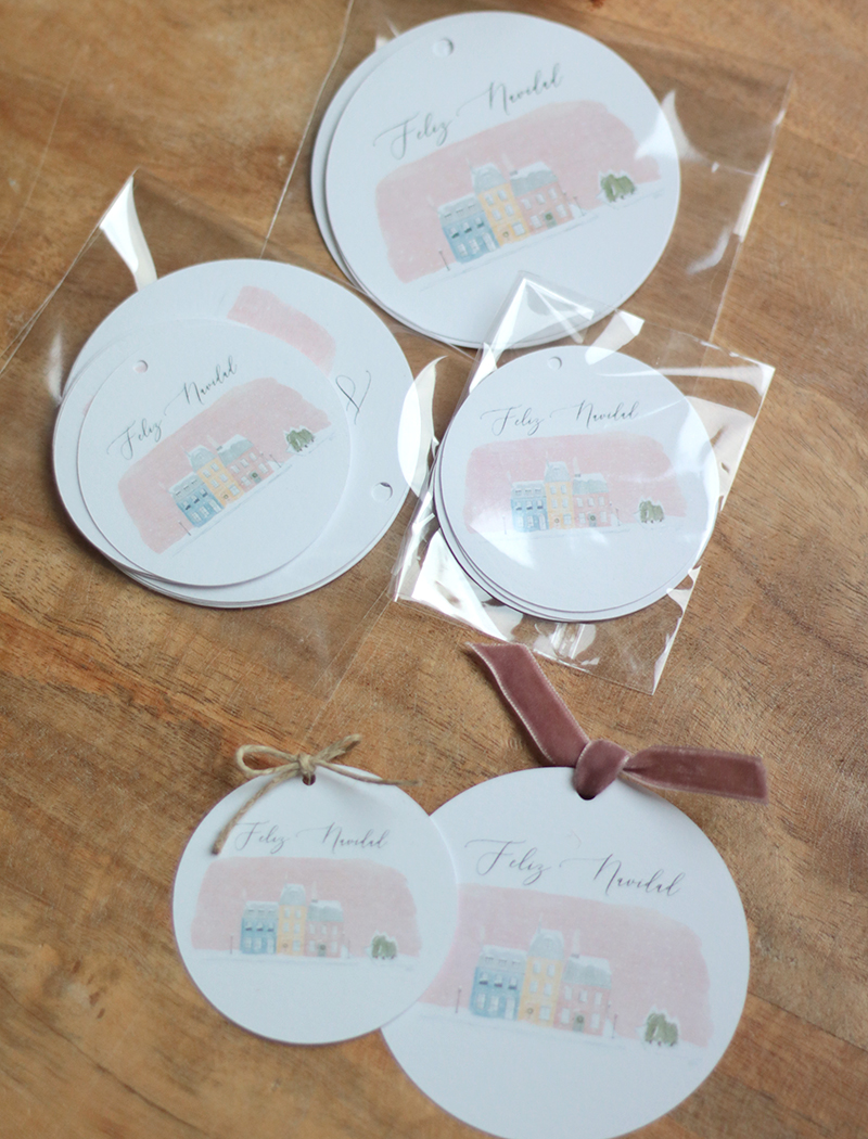 PACKS ETIQUETAS REGALO NAVIDEÑAS. Modelo CASITAS