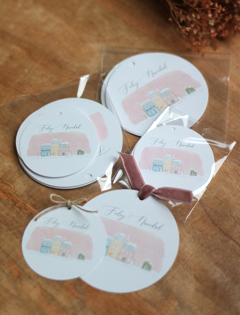 PACKS ETIQUETAS REGALO NAVIDEÑAS. Modelo CASITAS