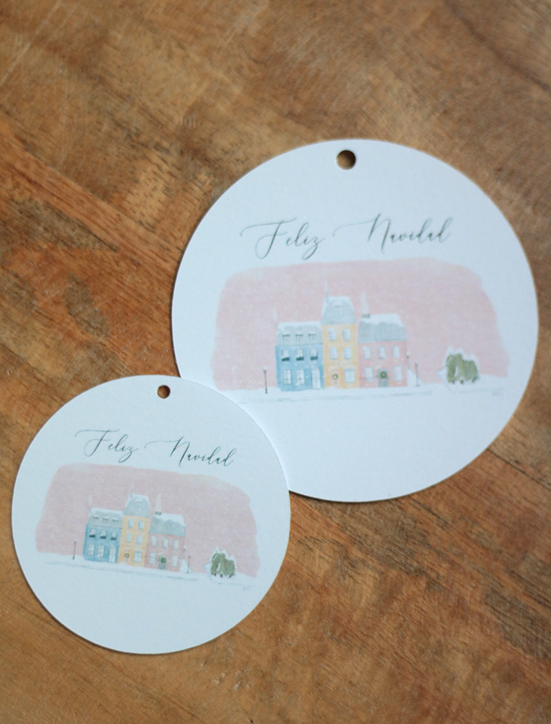 PACKS ETIQUETAS REGALO NAVIDEÑAS. Modelo CASITAS