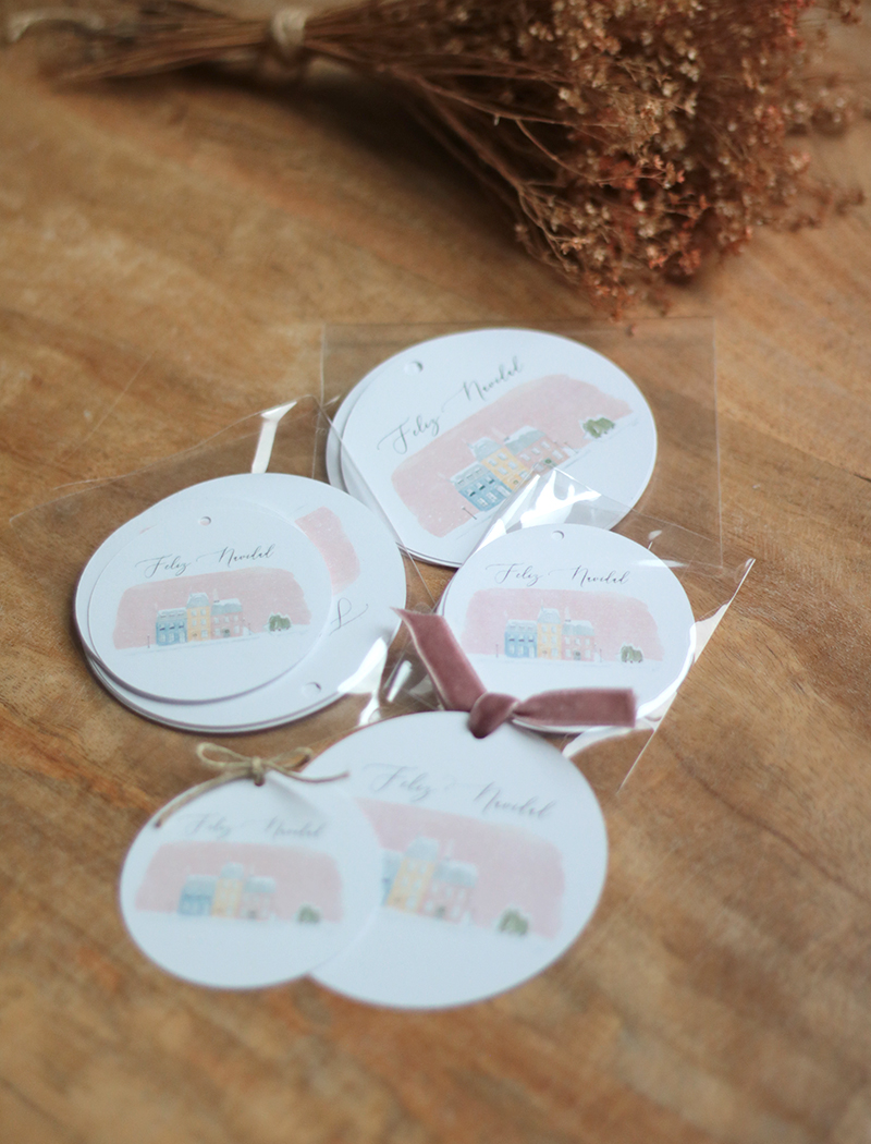 PACKS ETIQUETAS REGALO NAVIDEÑAS. Modelo CASITAS