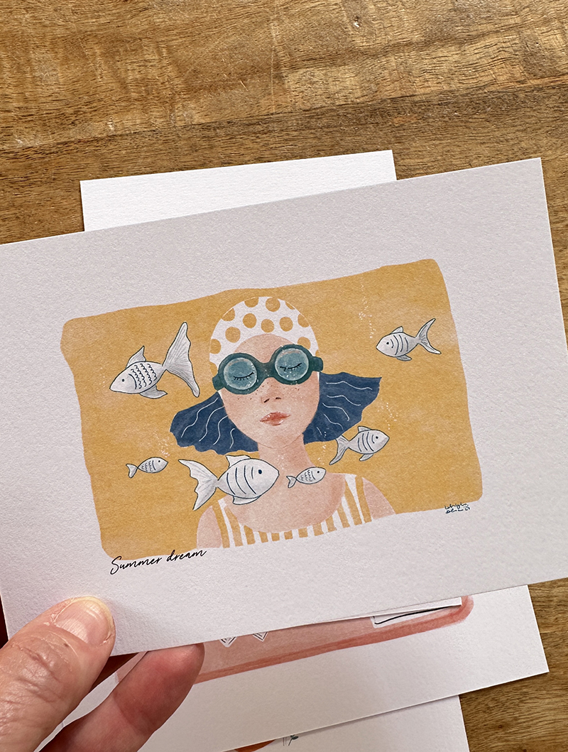 PACK 4 POSTALES ILUSTRADAS. INSTANTES DE CALMA