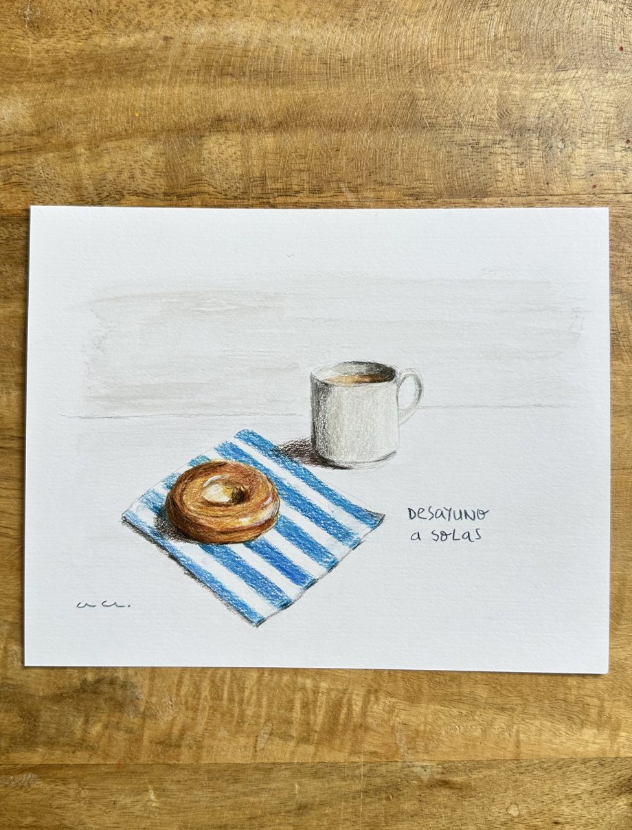 DESAYUNO A SOLAS. Obra original.