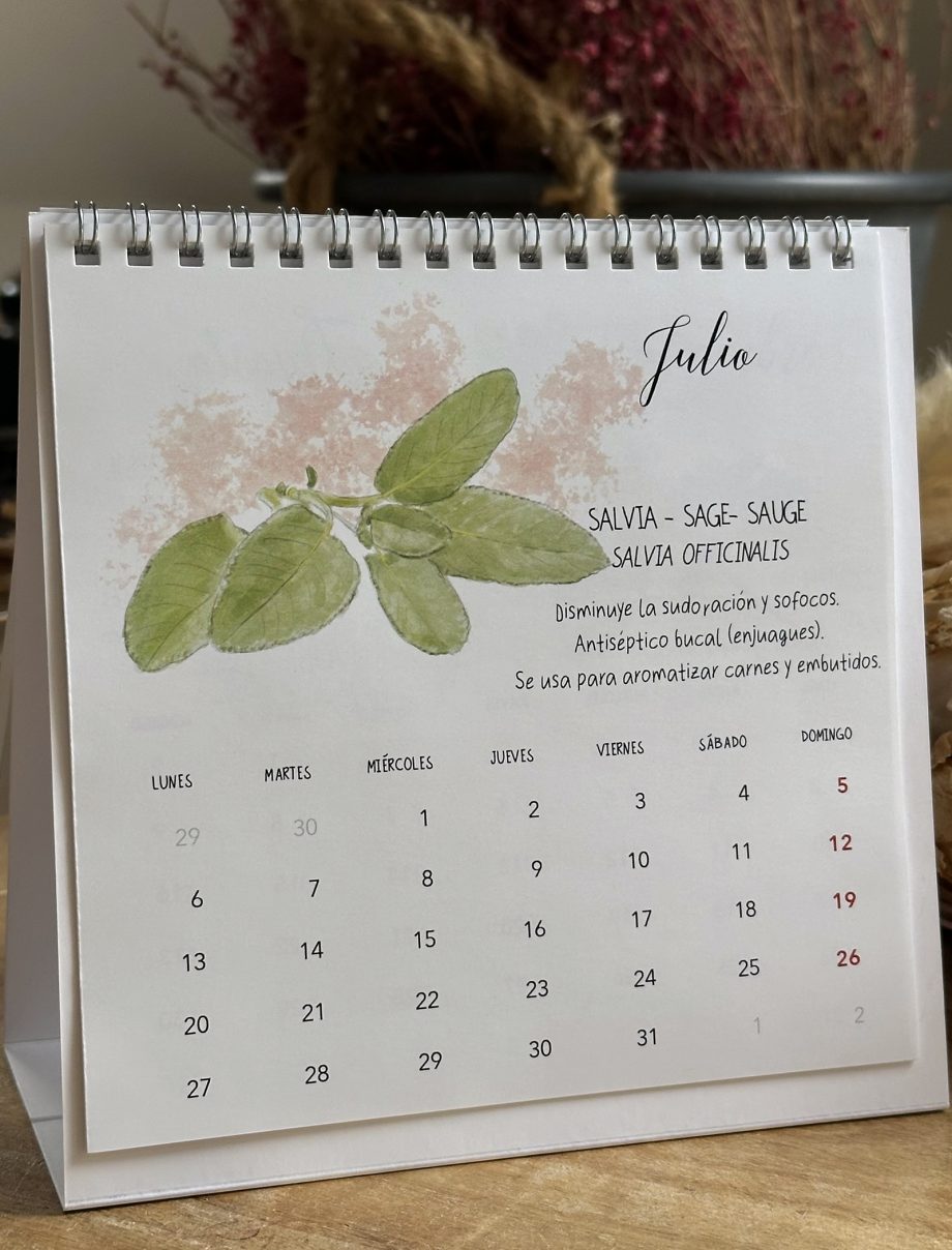 CALENDARIO de MESA 2026. HIERBAS AROMÁTICAS.