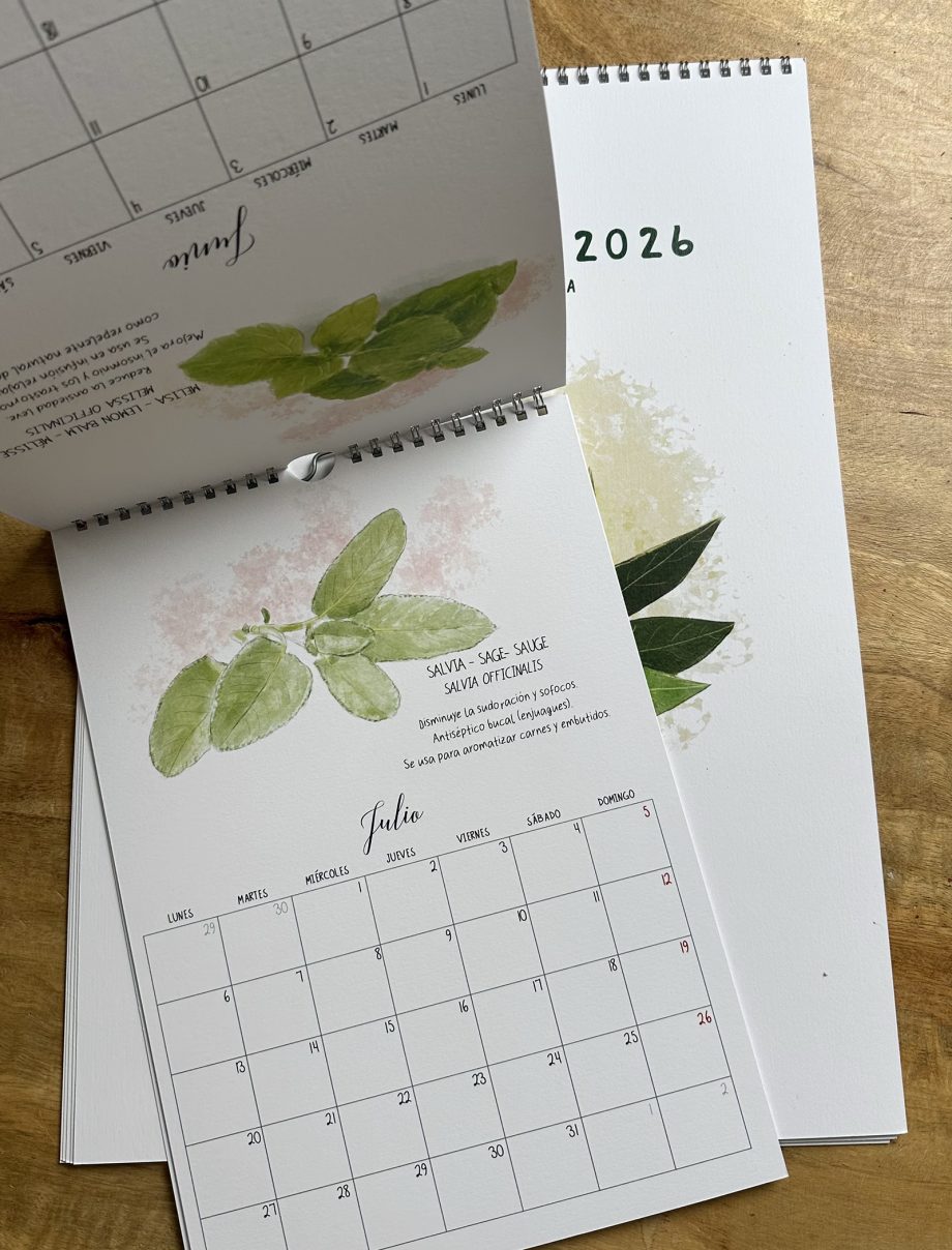 CALENDARIO DE PARED 2026. HIERBAS AROMÁTICAS.