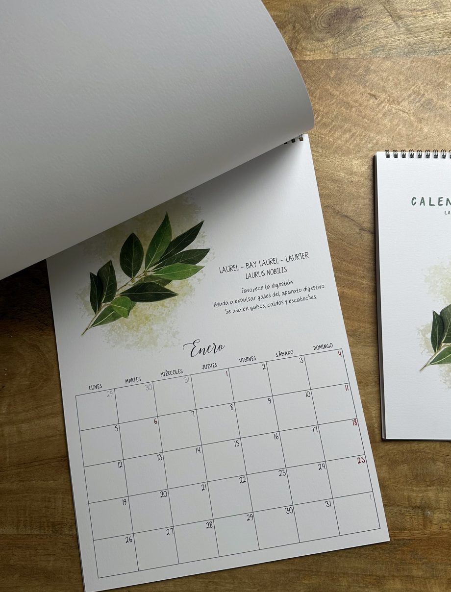 CALENDARIO DE PARED 2026. HIERBAS AROMÁTICAS.