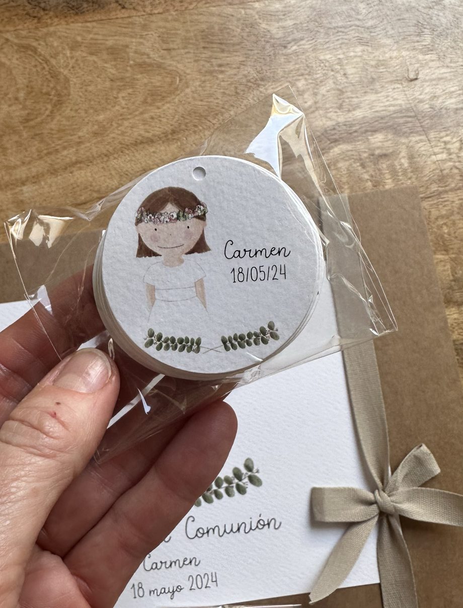 ETIQUETAS y PEGATINAS. Modelos de colección comunión NIÑA.