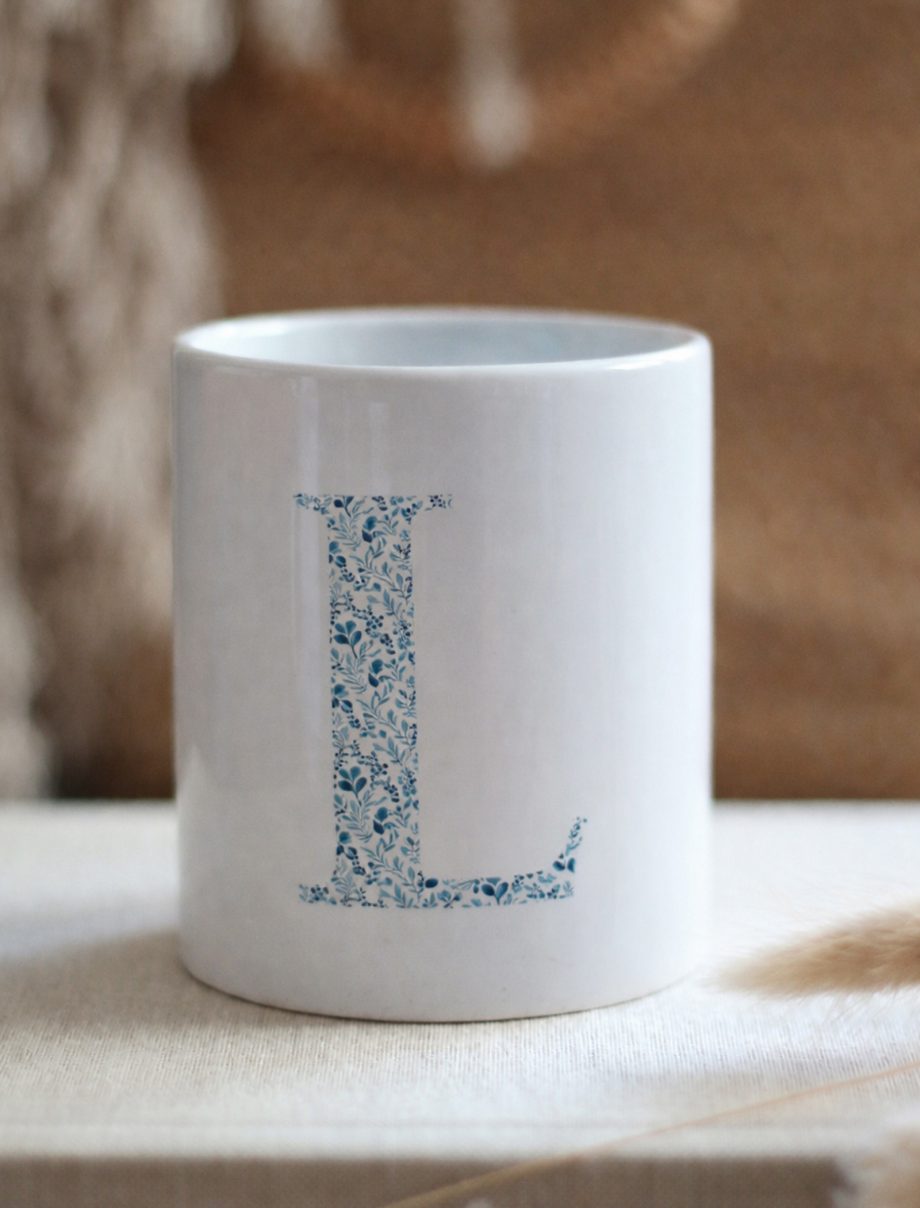 TAZAS colección INICIAL NATURA BLUE. CERÁMICA Y METAL