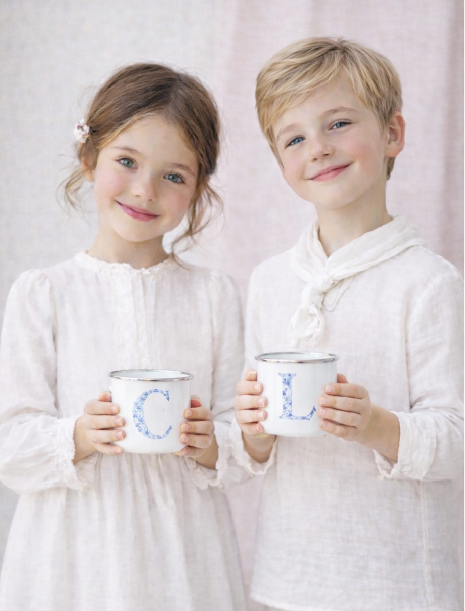 TAZAS colección INICIAL NATURA BLUE. CERÁMICA Y METAL