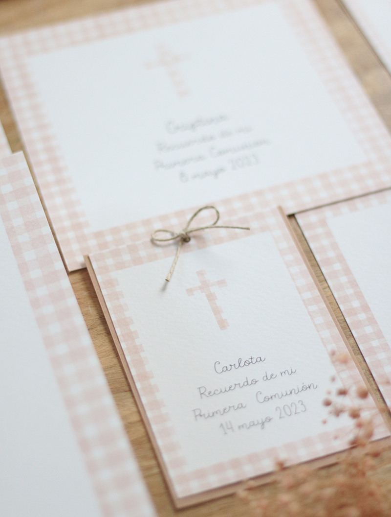 Colección Cruz Vichy de Primera Comunión: recordatorios e invitaciones
