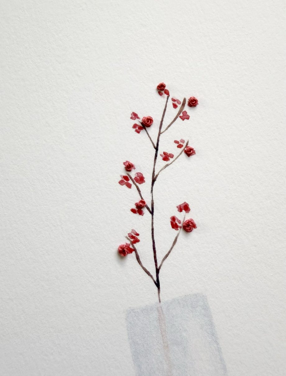 LÁMINA ACUARELA FLORES MINIMAL