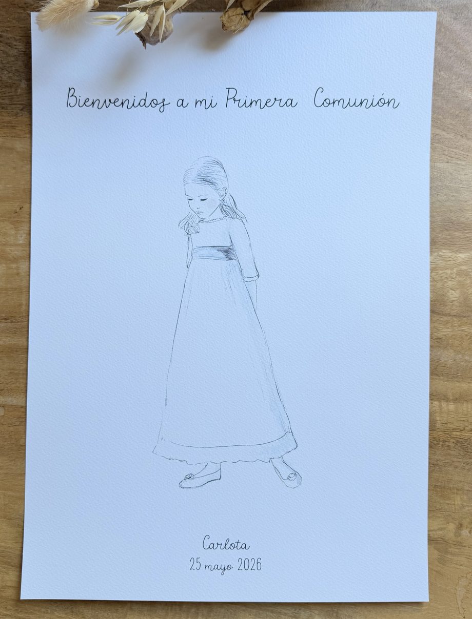 Lámina de bienvenida personalizada de Primera Comunión