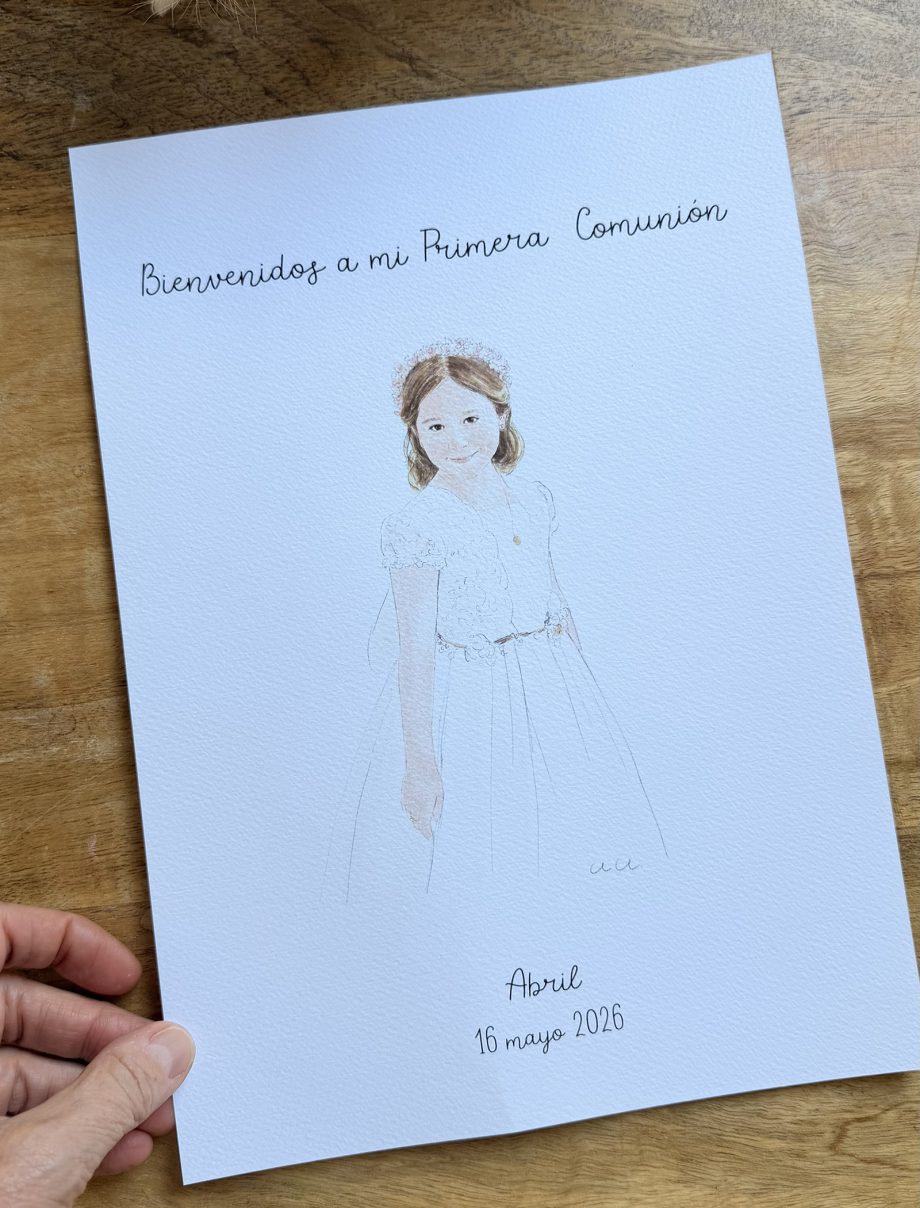 Lámina de bienvenida personalizada de Primera Comunión